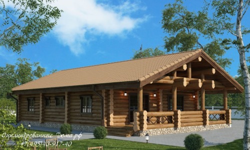 Проект одноэтажного дома из бревна ДОМ в ДЕРЕВНЕ - 128м2 (10,9м_х_14,2м)